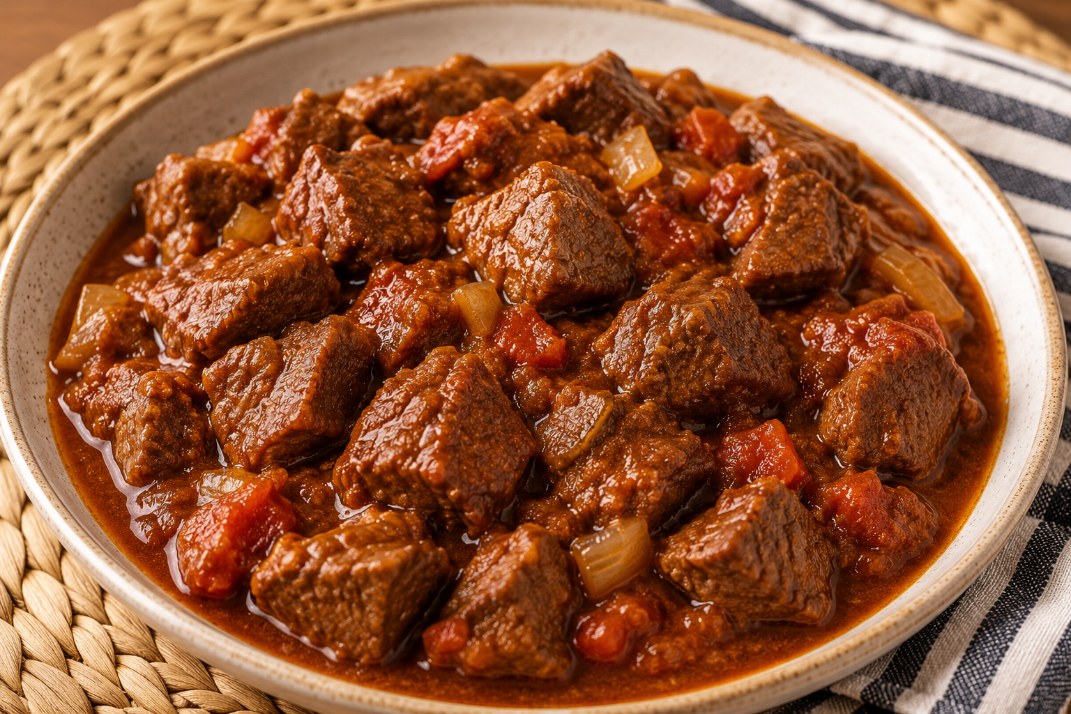 Slow-stewed beef